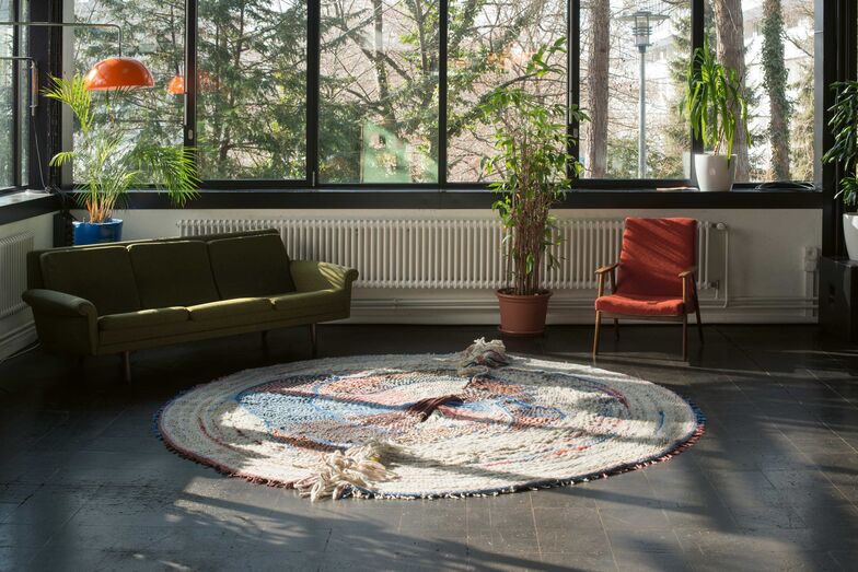 Tapis en coton et laine de Marie Jambers. ∅ 300 cm. Photo © Mathilda Olmi